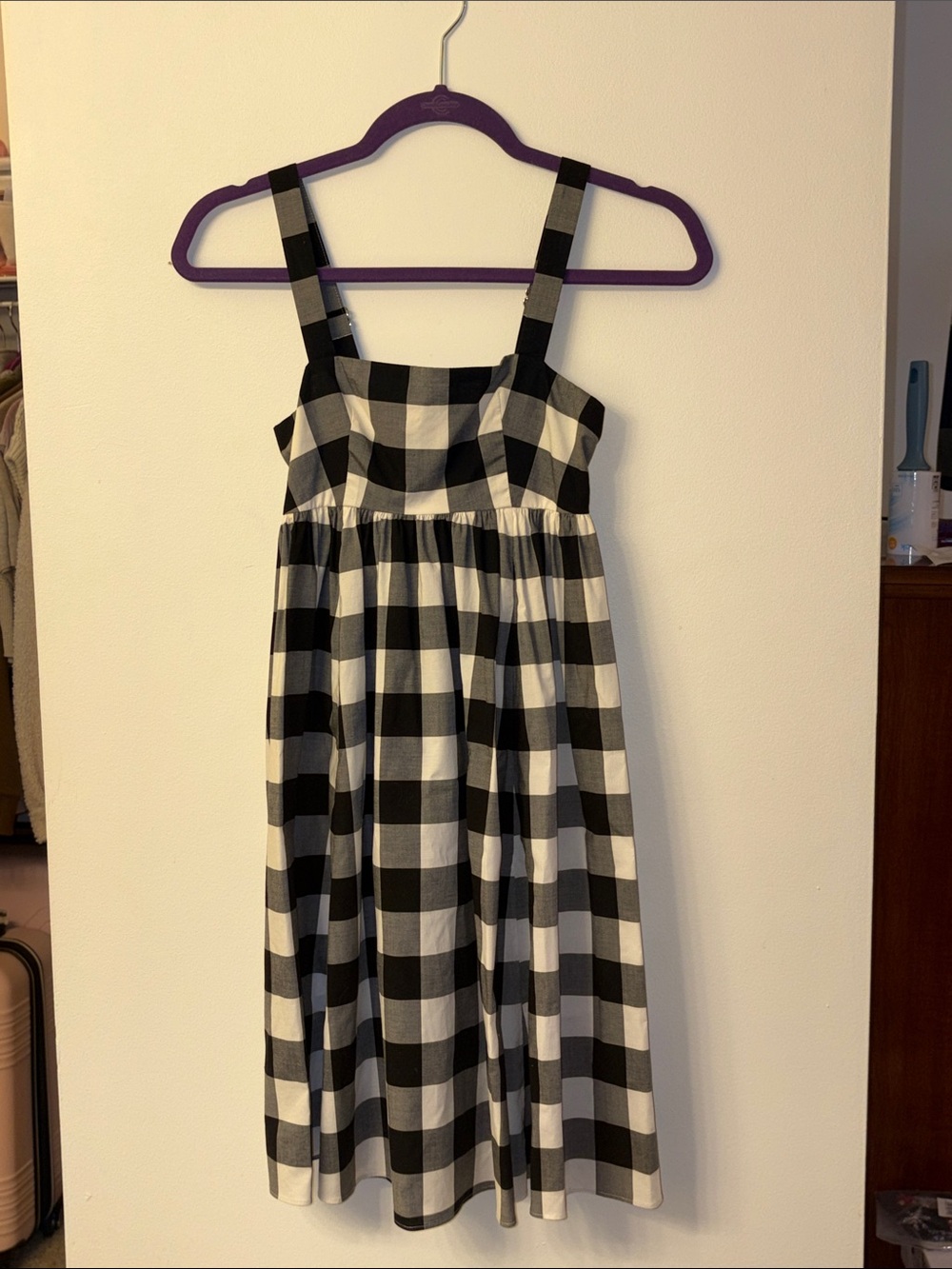 Kate Spade Gingham Pocketed Midi Sleeveless Dress